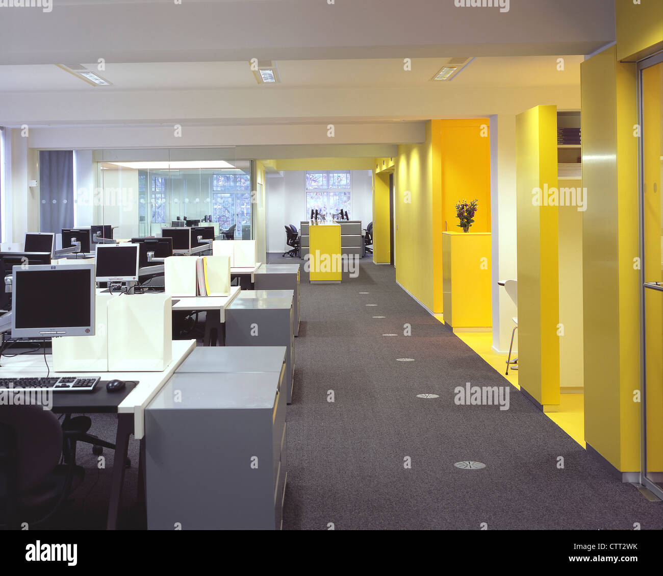 Soho Square Office View Along Open Plan Office Space To Window