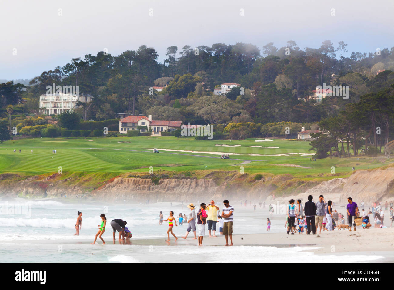 Pebble Beach from Carmel beach, California Stock Photo Alamy