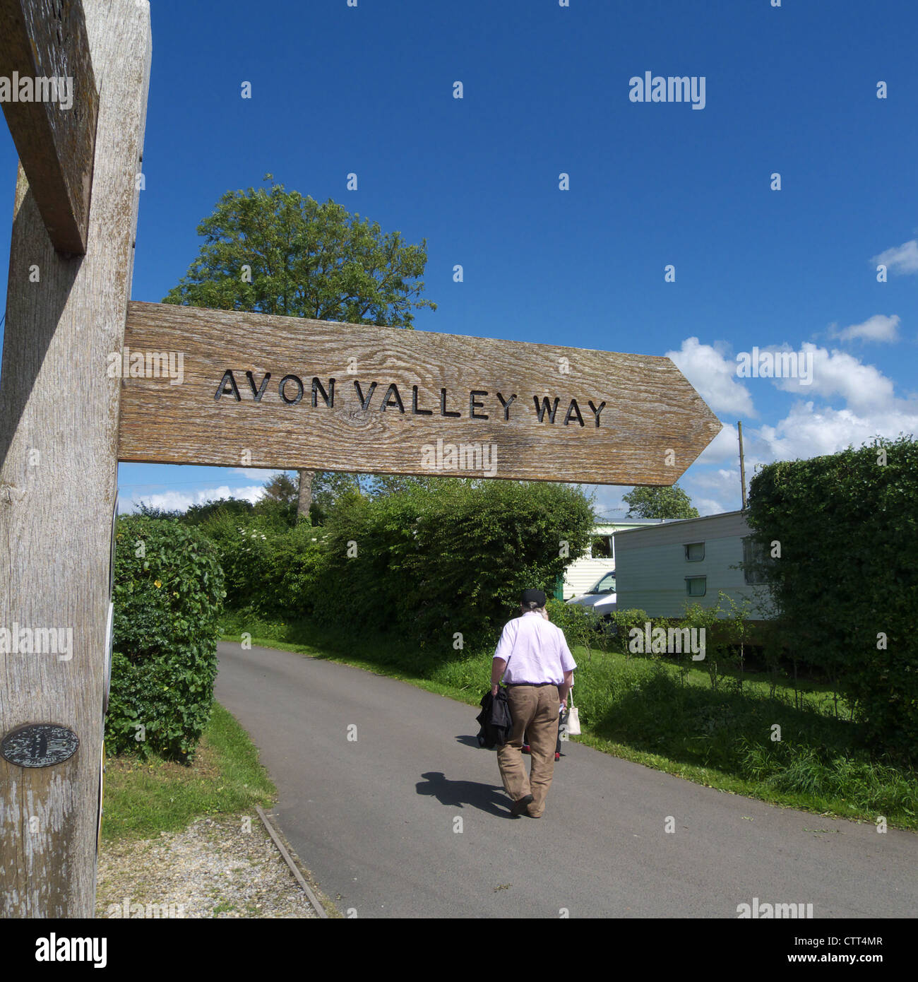 Fingerpost sign for the Avon Valley Way, Welford Upon Avon