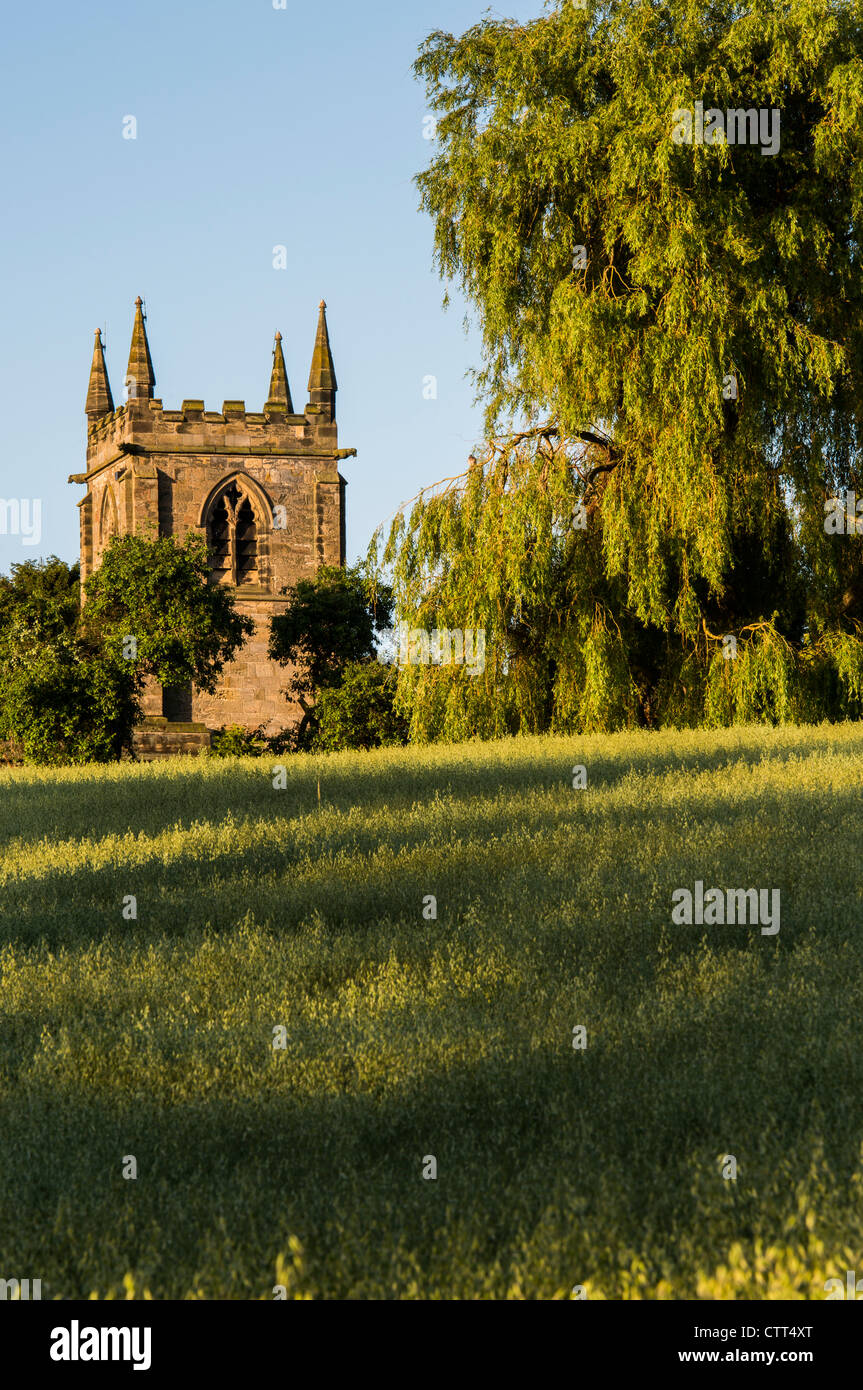 St Michael's Church at sunrise in Shirley a typical Derbyshire village