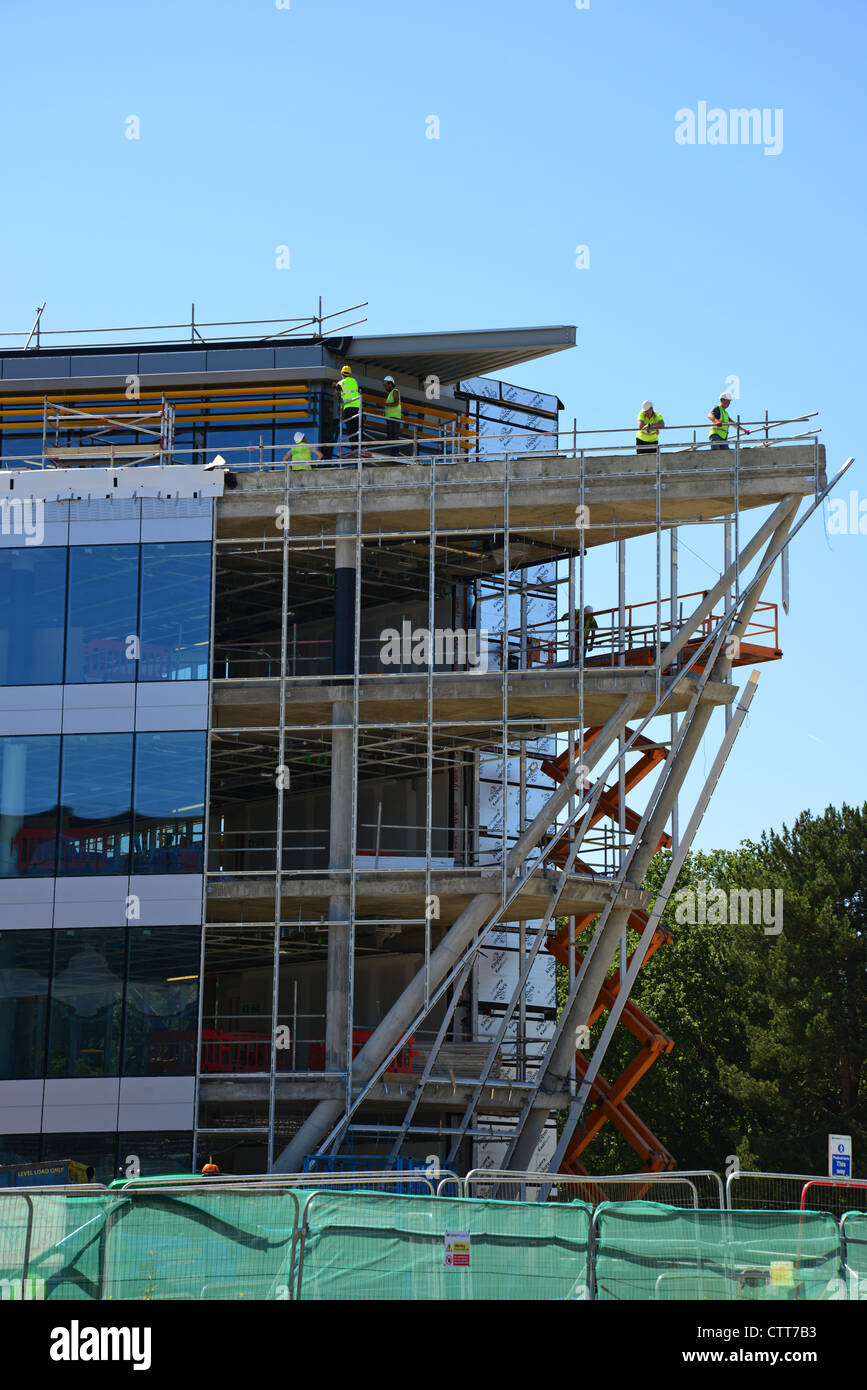 New building under construction, Brooklands, Weybridge, Surrey, England