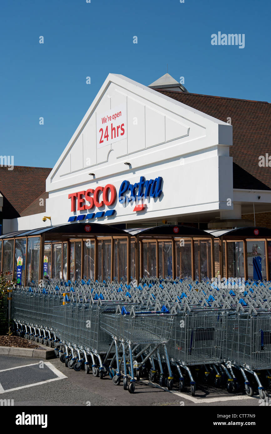 Tesco Brooklands Extra, Brooklands, Weybridge, Surrey, England, United Kingdom Stock Photo