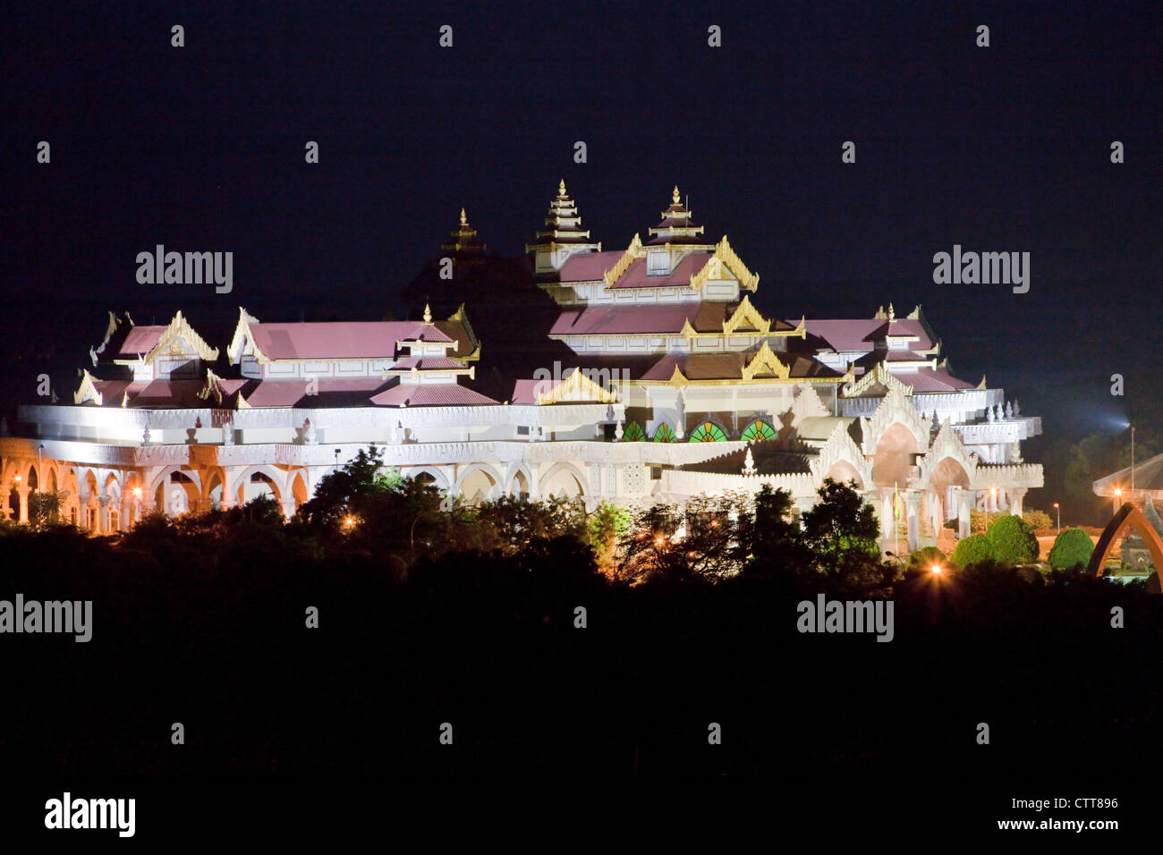 Myanmar, Burma, Bagan. Museum at night. Stock Photo