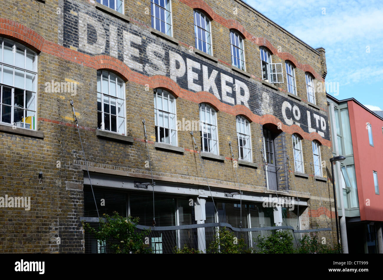 Former warehouse and factory of stone masons Diespeker & Co. Limited, Graham Street, Islington, London, UK Stock Photo