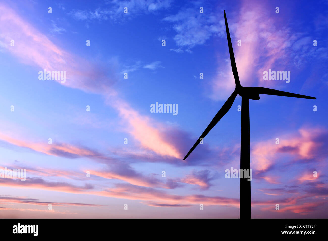 wind turbine generator with twilight sky on background Stock Photo - Alamy