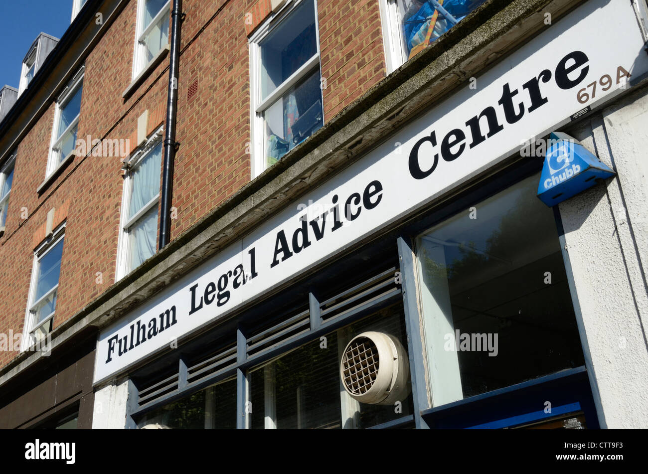 Fulham Legal Advice Centre in Fulham Road, London, UK Stock Photo