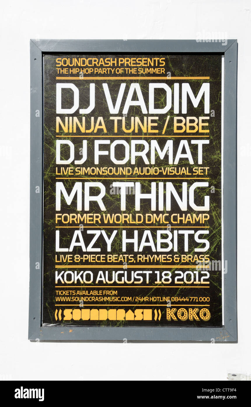Poster advertising a hip hop summer party, London, UK Stock Photo