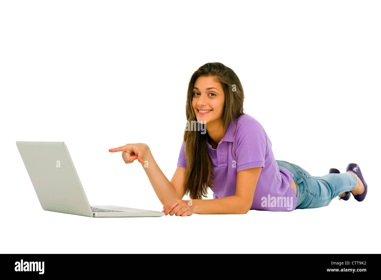 teenage girl with laptop Stock Photo - Alamy