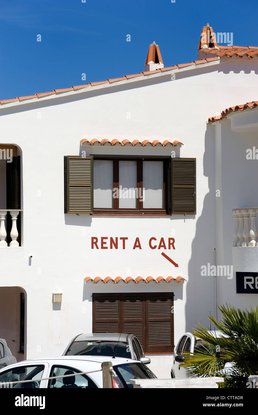 rent a car office menorca spain Stock Photo