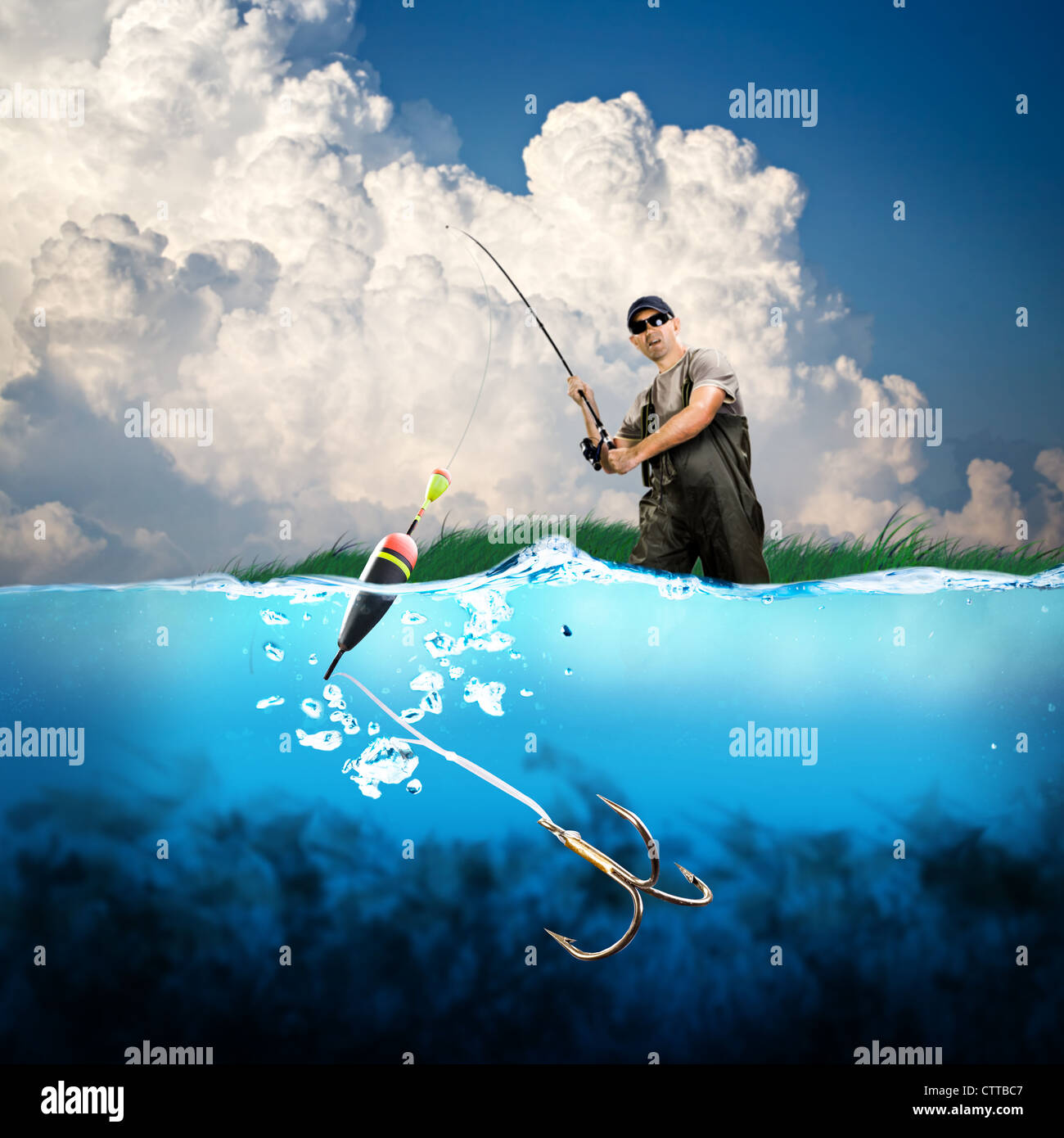 Fish hook underwater hi-res stock photography and images - Alamy