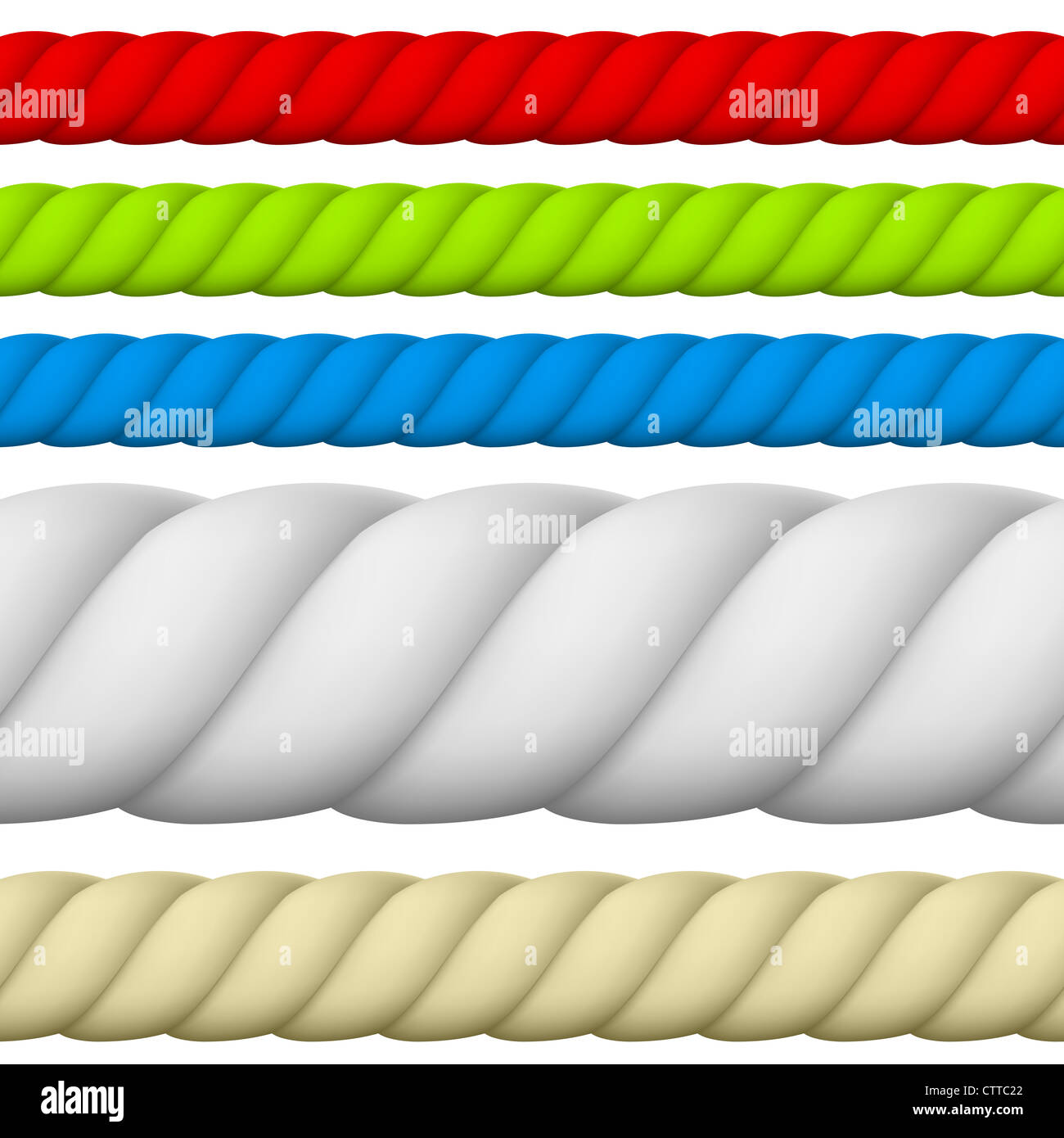 Illustration of Different size and color Rope. Stock Photo