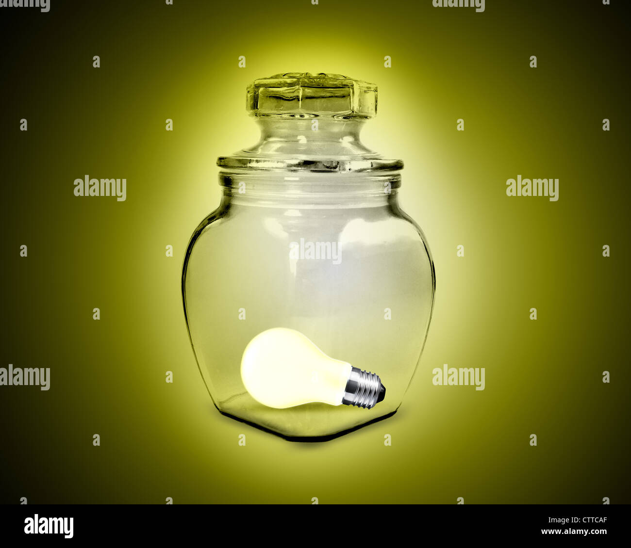 light bulb inside glass jar Stock Photo Alamy