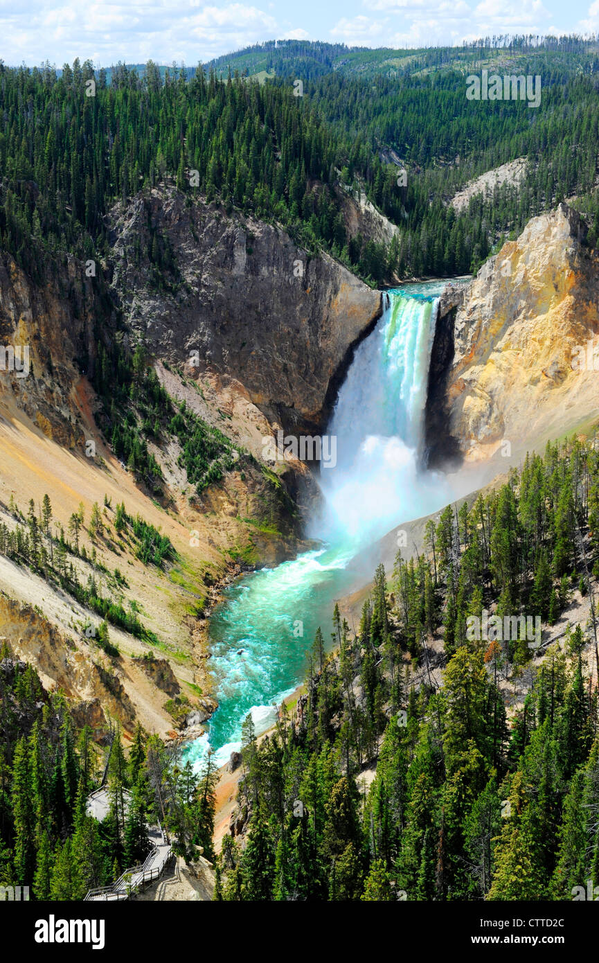 Lower Falls Yellowstone River National Park Wyoming WY United States Stock Photo
