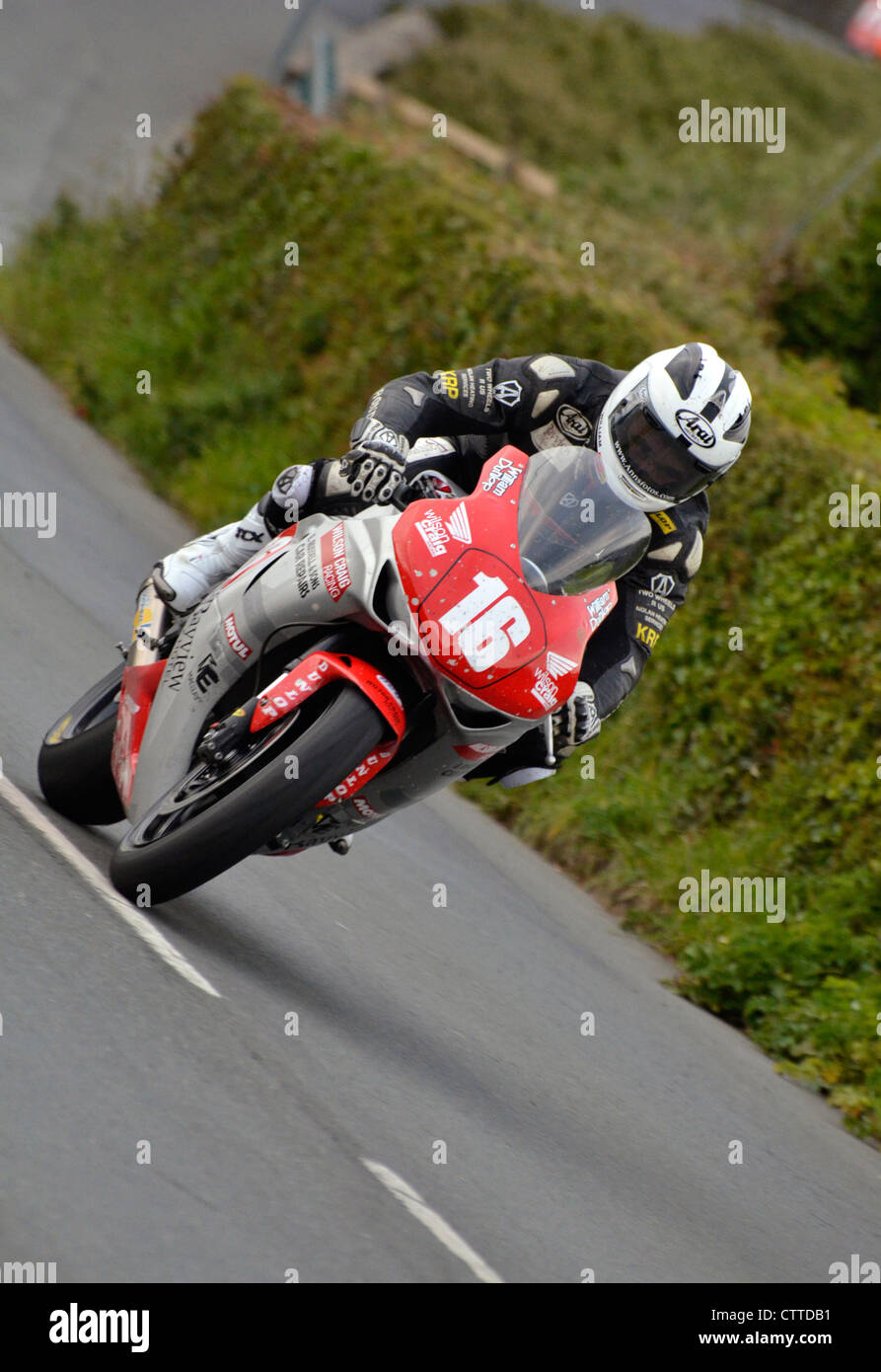 motorcycle racing isle of man TT Stock Photo