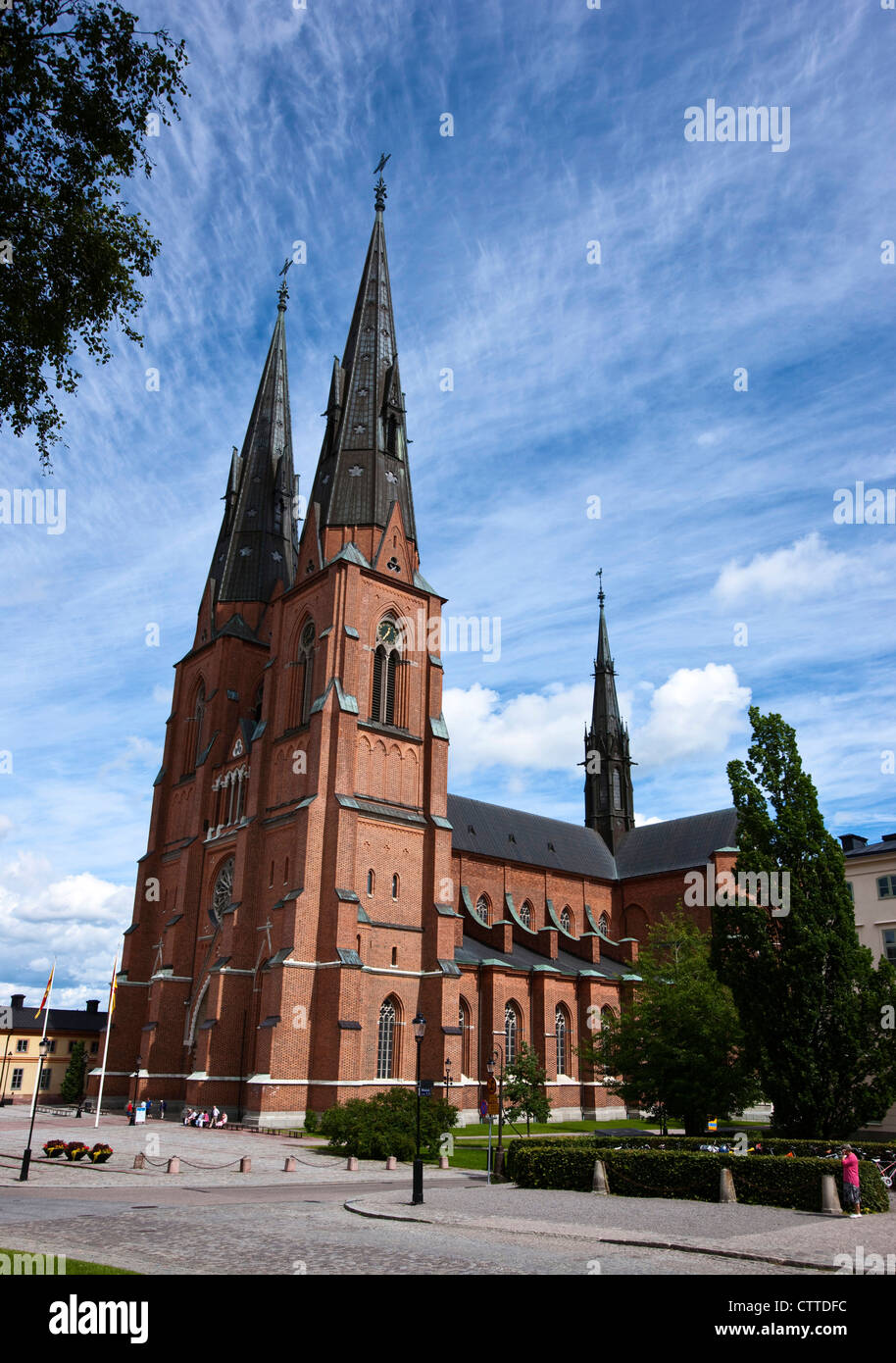 The gothic cathedral in Uppsala, Sweden. Stock Photo