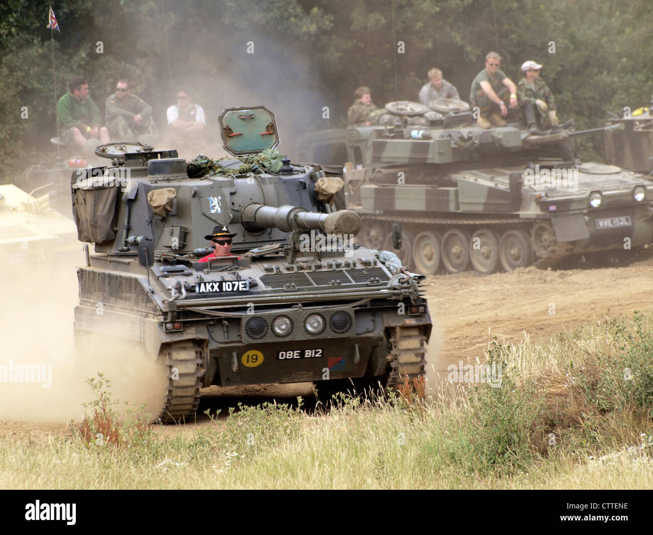 The FV433 Abbot is a British self-propelled artillery vehicle equipped with a 105mm gun. Developed in the 1960s, it was designed for mobility and fire support on the battlefield, serving in the British Army until the 1990s. Stock Photo