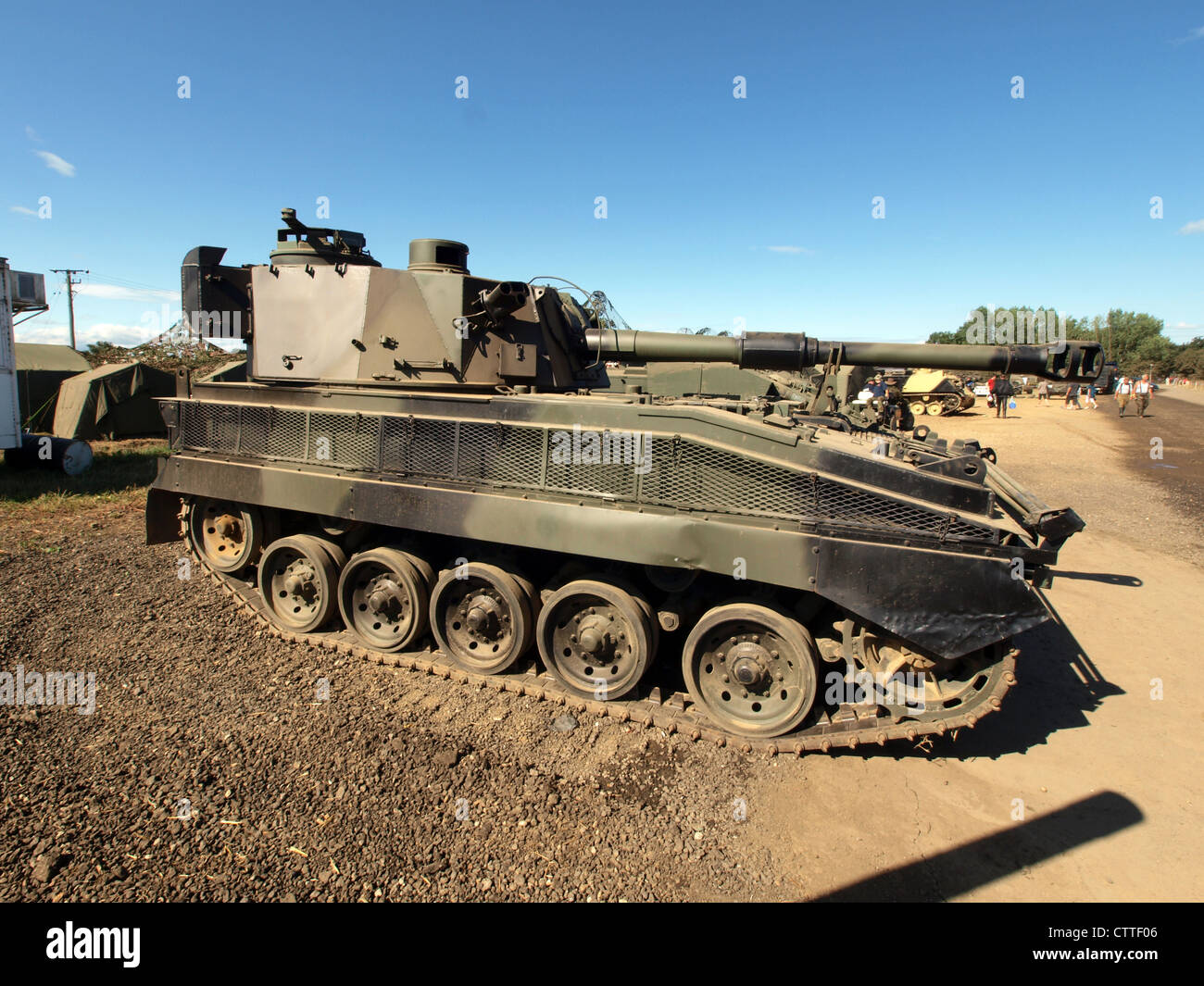 The FV433 Abbot is a British self-propelled 105mm gun, part of the FV430 series. It is designed to provide mobile artillery support on the battlefield, offering both mobility and firepower for the British Army. Stock Photo