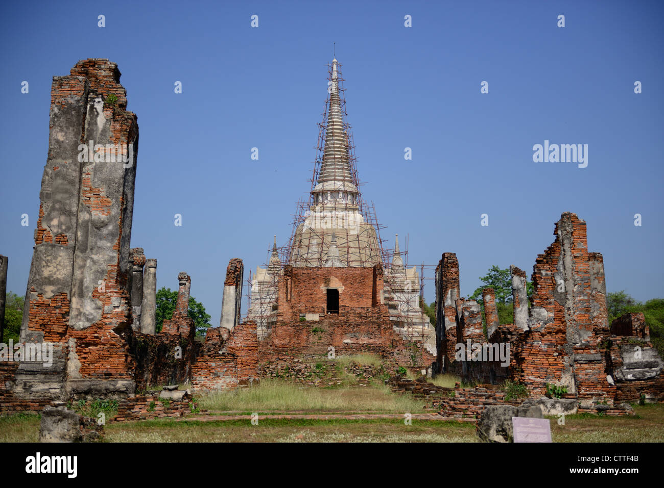 Wat Phra Si Sanphet was built in 1448 A D  on the site which had served for the royal palace,Ayutthaya Thailand Stock Photo
