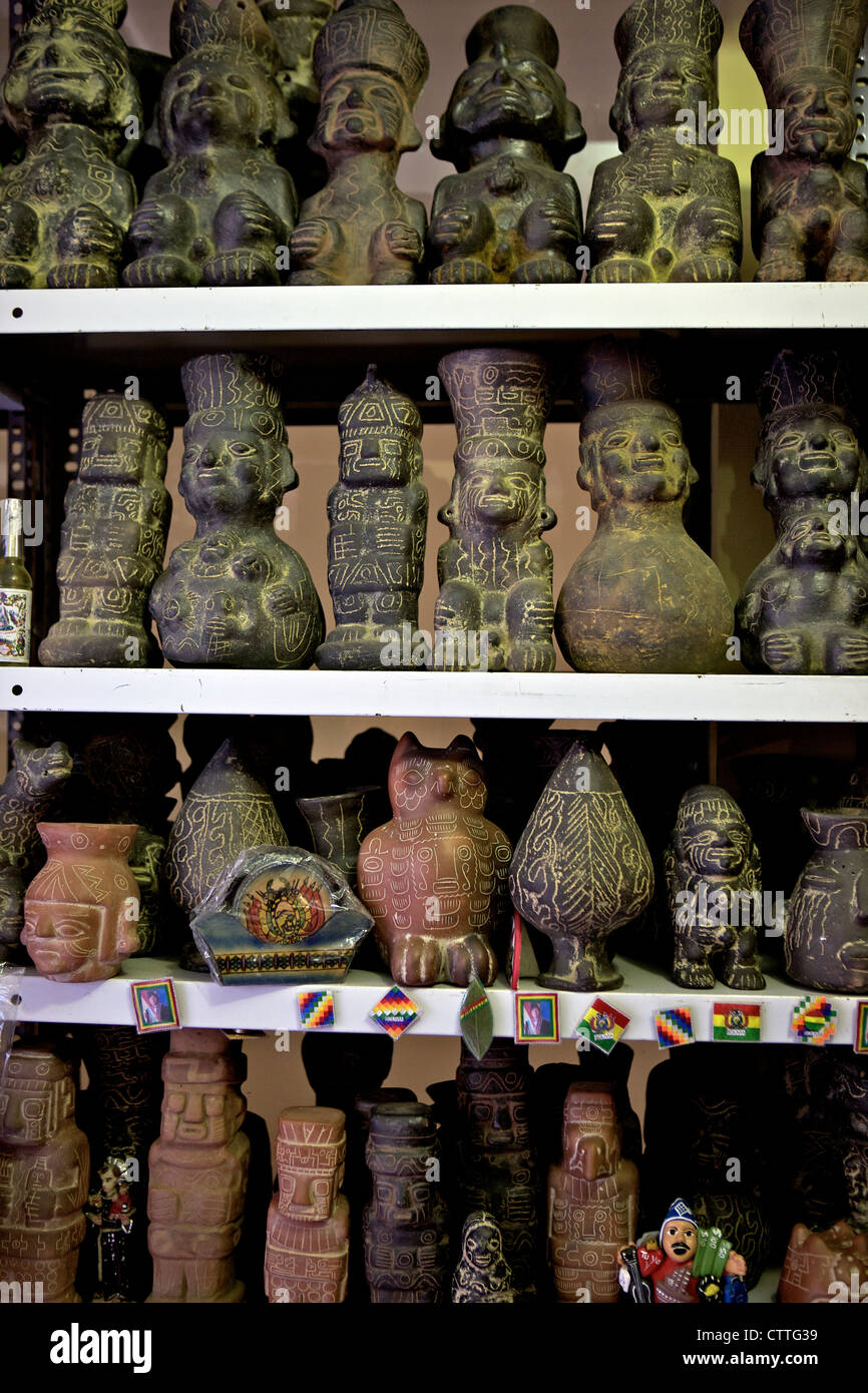 Ceremonial statues for sale in Witches Market , La Paz , Bolivia, South America Stock Photo