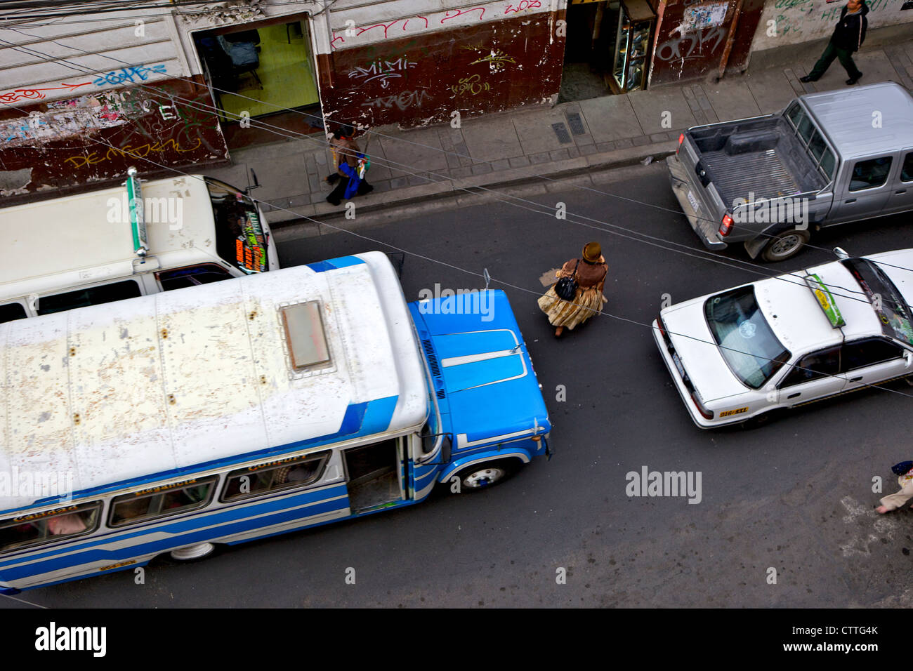 Traffic in La Paz, Bolivia, South America Stock Photo