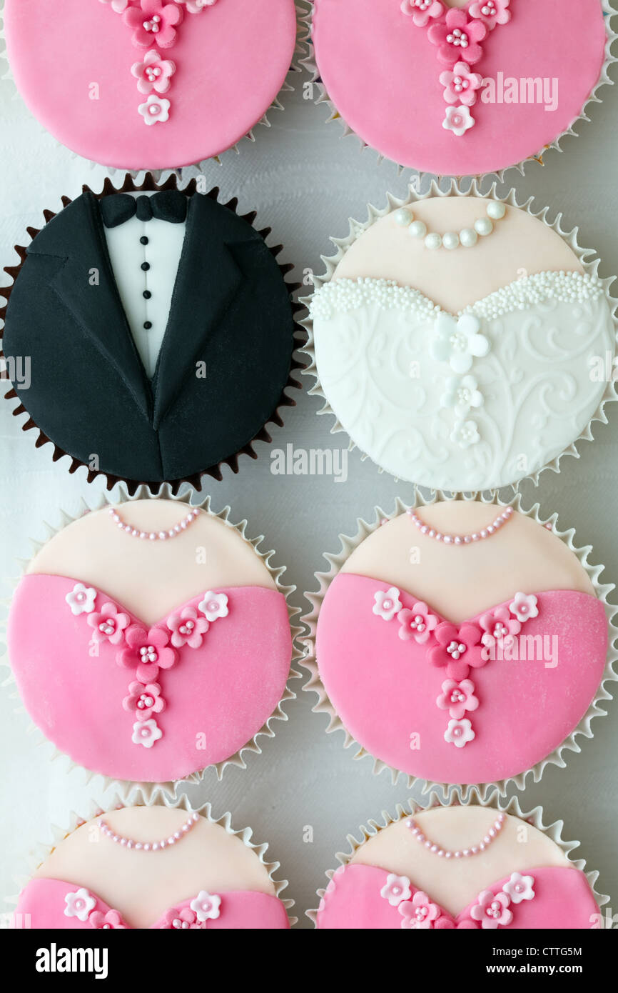 Bridal party cupcakes Stock Photo