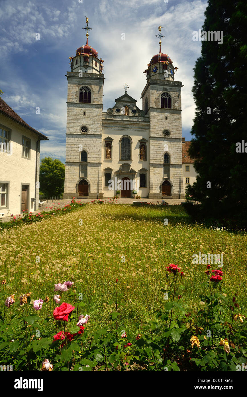 Monastery Rheinau, Switzerland, located at an island in the river Rhine
