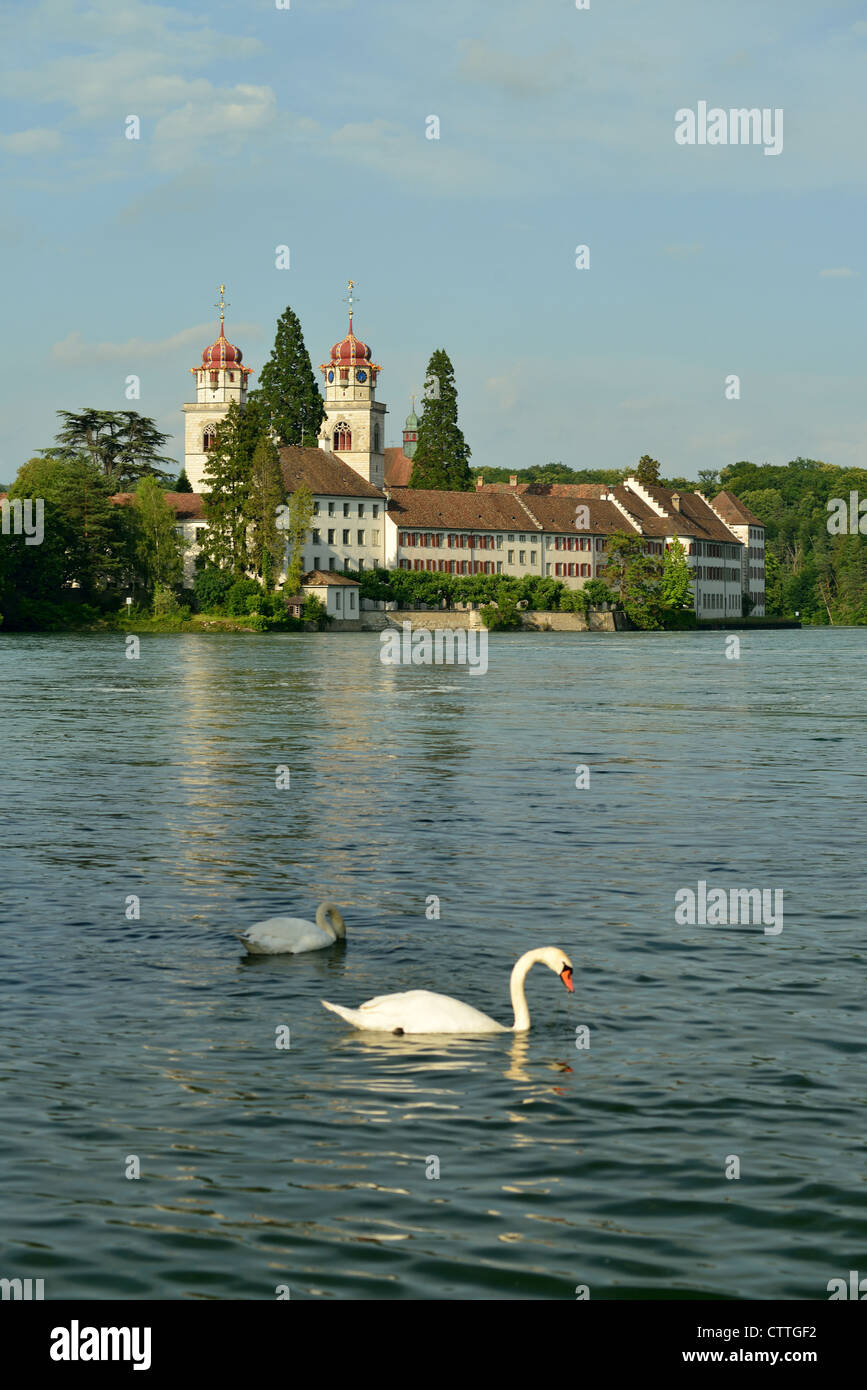 Monastery Rheinau, Switzerland, located at an island in the river Rhine