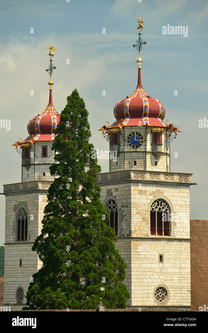 Monastery Rheinau, Switzerland, located at an island in the river Rhine