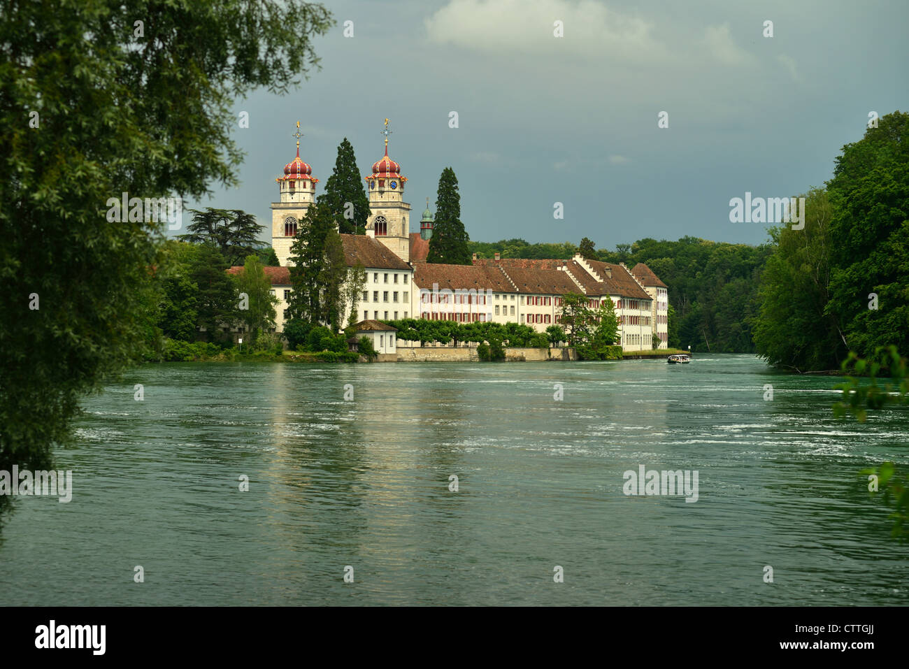 Monastery Rheinau, Switzerland, located at an island in the river Rhine