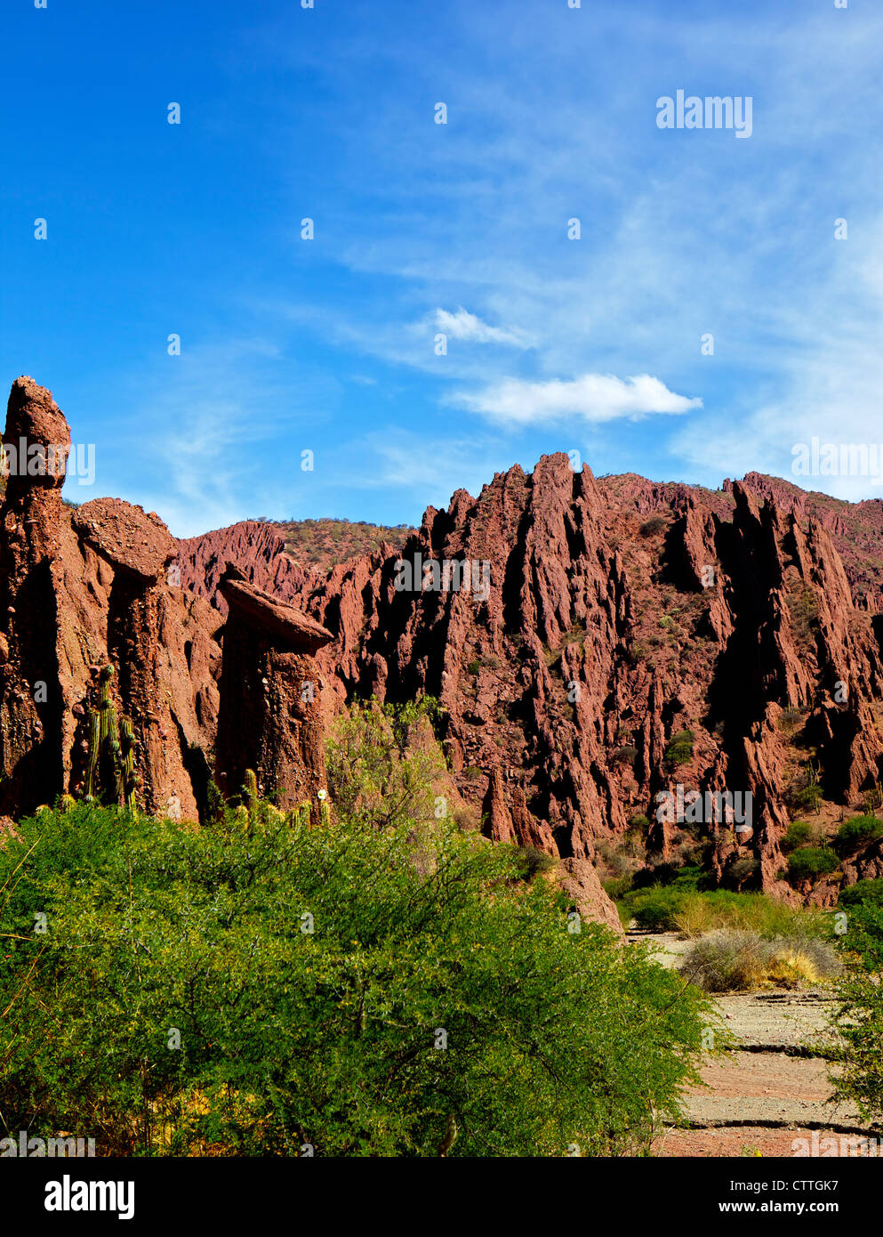 Red rock formations, Canon Del Inca, Tupiza Chichas Range, Andes Southwestern Bolivia, South America Stock Photo