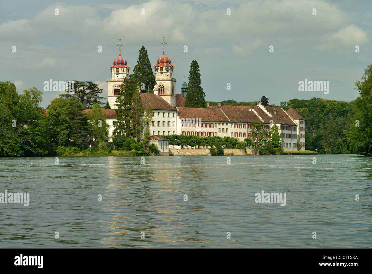 Monastery Rheinau, Switzerland, located at an island in the river Rhine