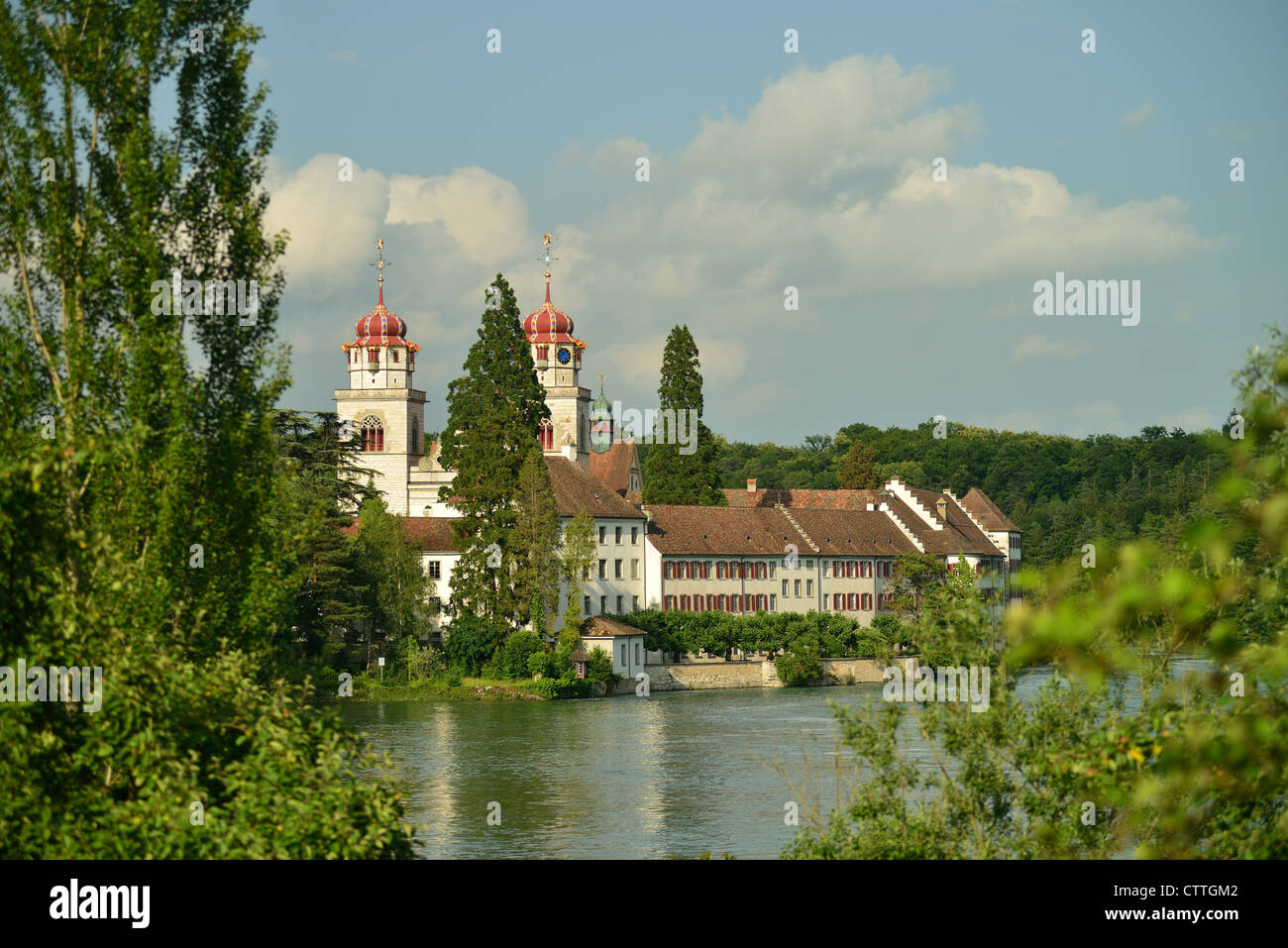 Monastery Rheinau, Switzerland, located at an island in the river Rhine