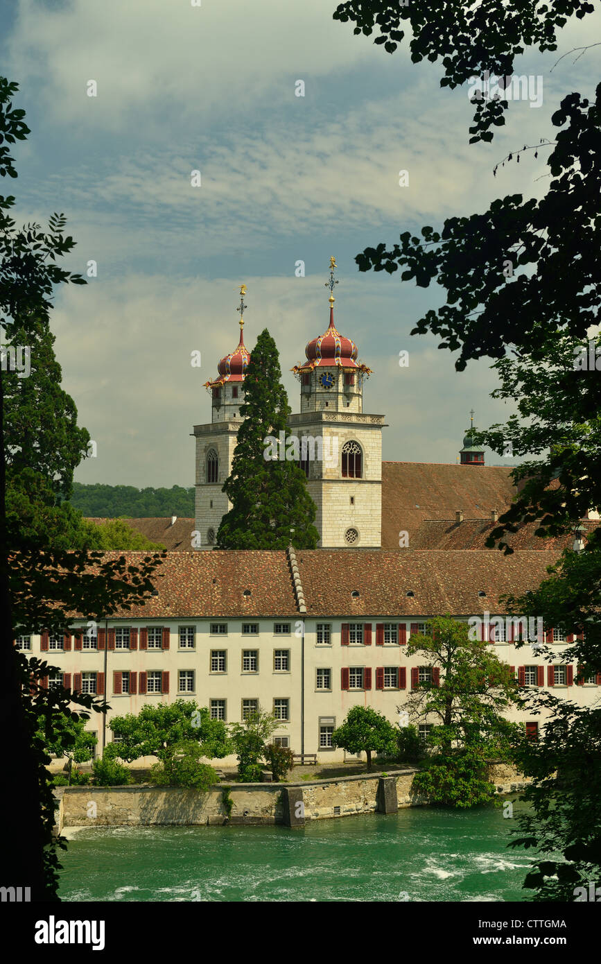 Monastery Rheinau, Switzerland, located at an island in the river Rhine