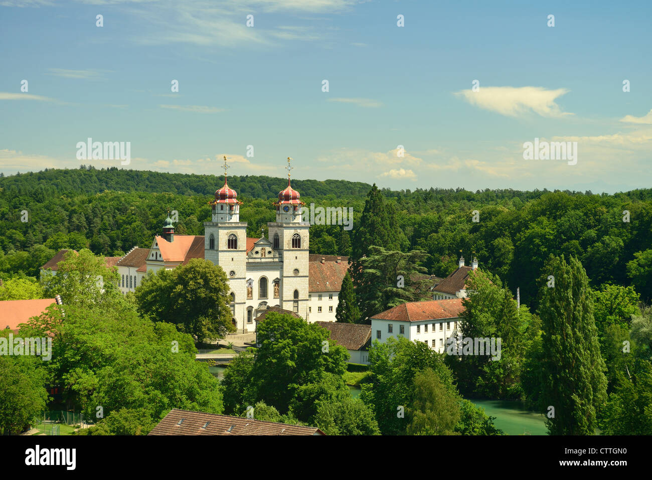 Monastery Rheinau, Switzerland, located at an island in the river Rhine