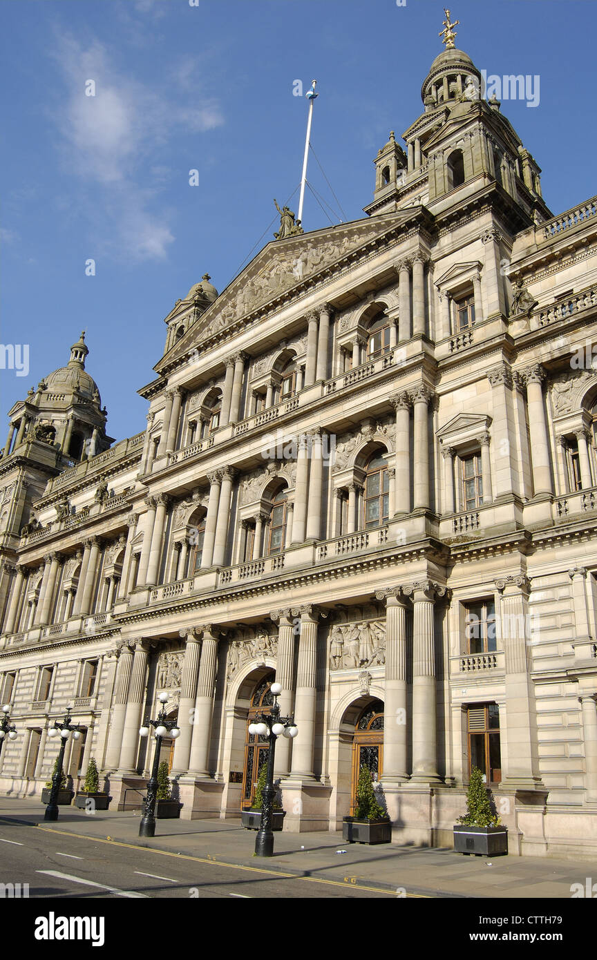 Facade of the City Chambers building in Glasgow, Scotland Stock Photo