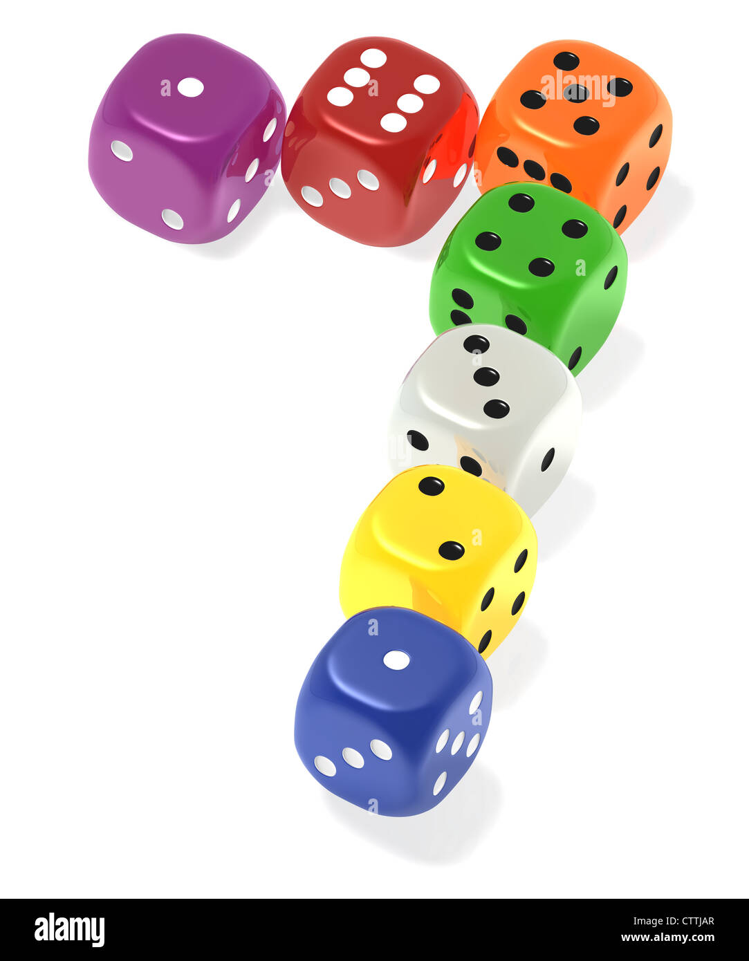 Lucky seven dice Stock Photo