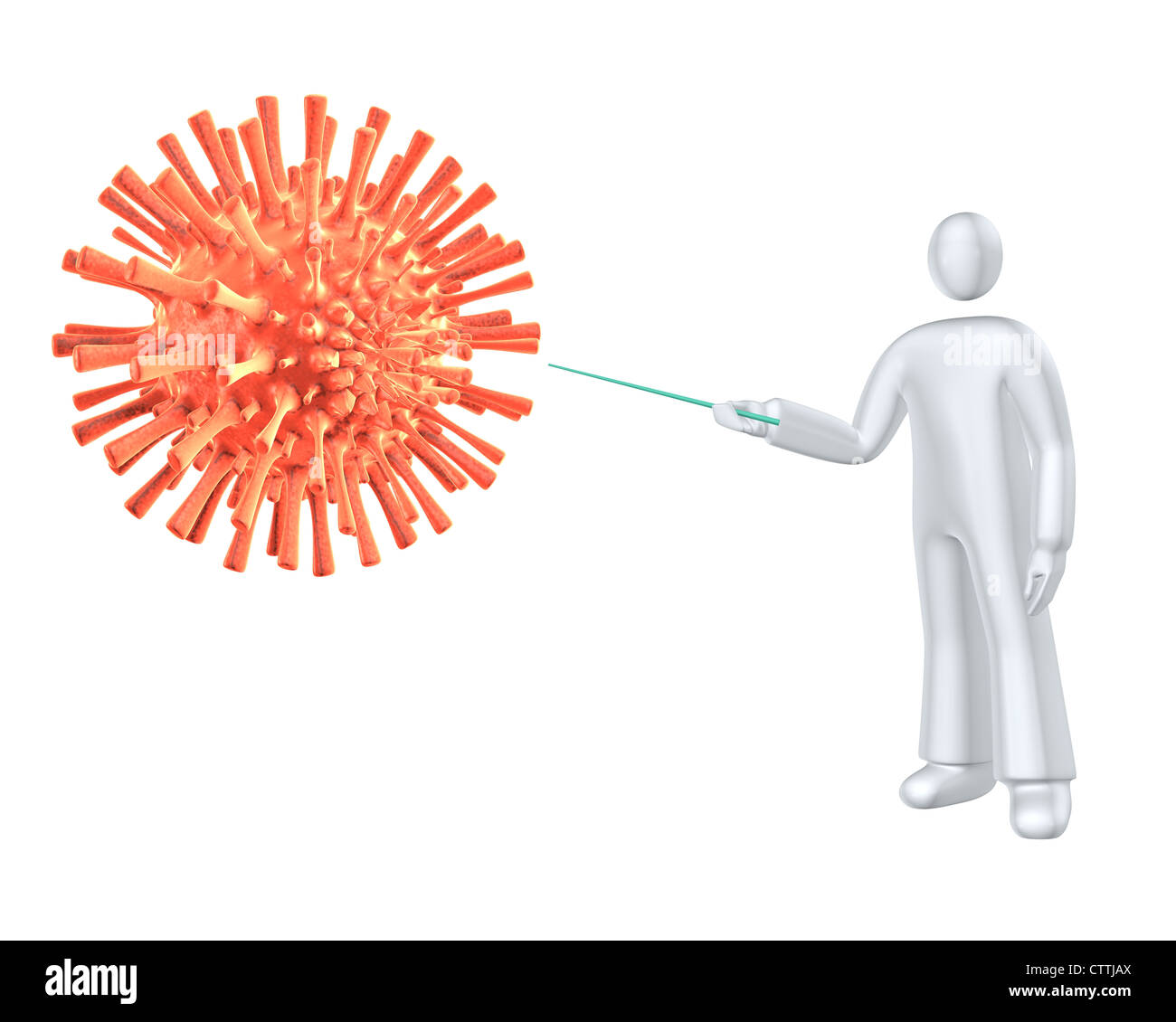 This is the virus - Person showing abstract flu like virus Stock Photo