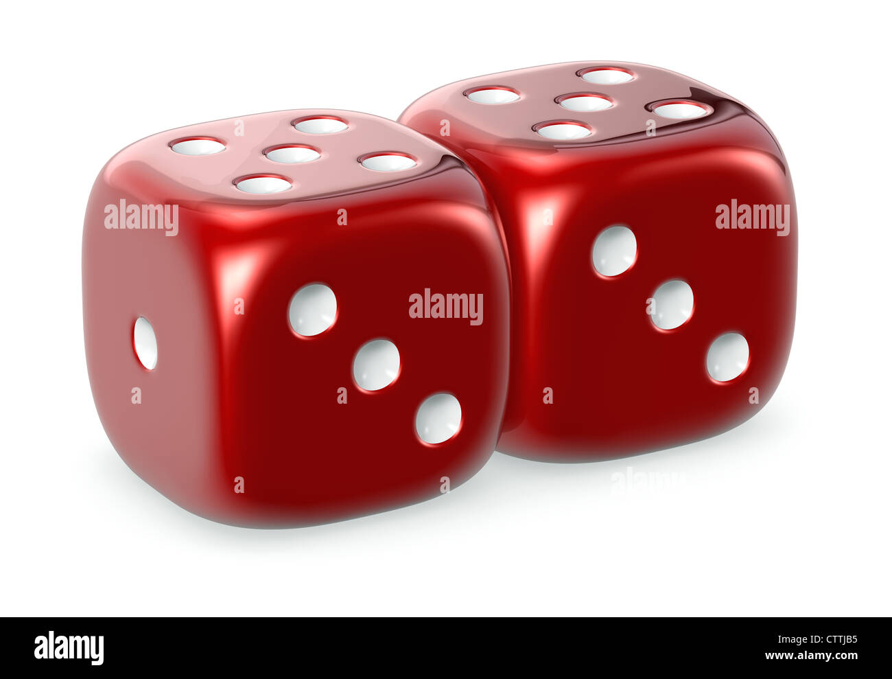 Pair of a red dice Stock Photo