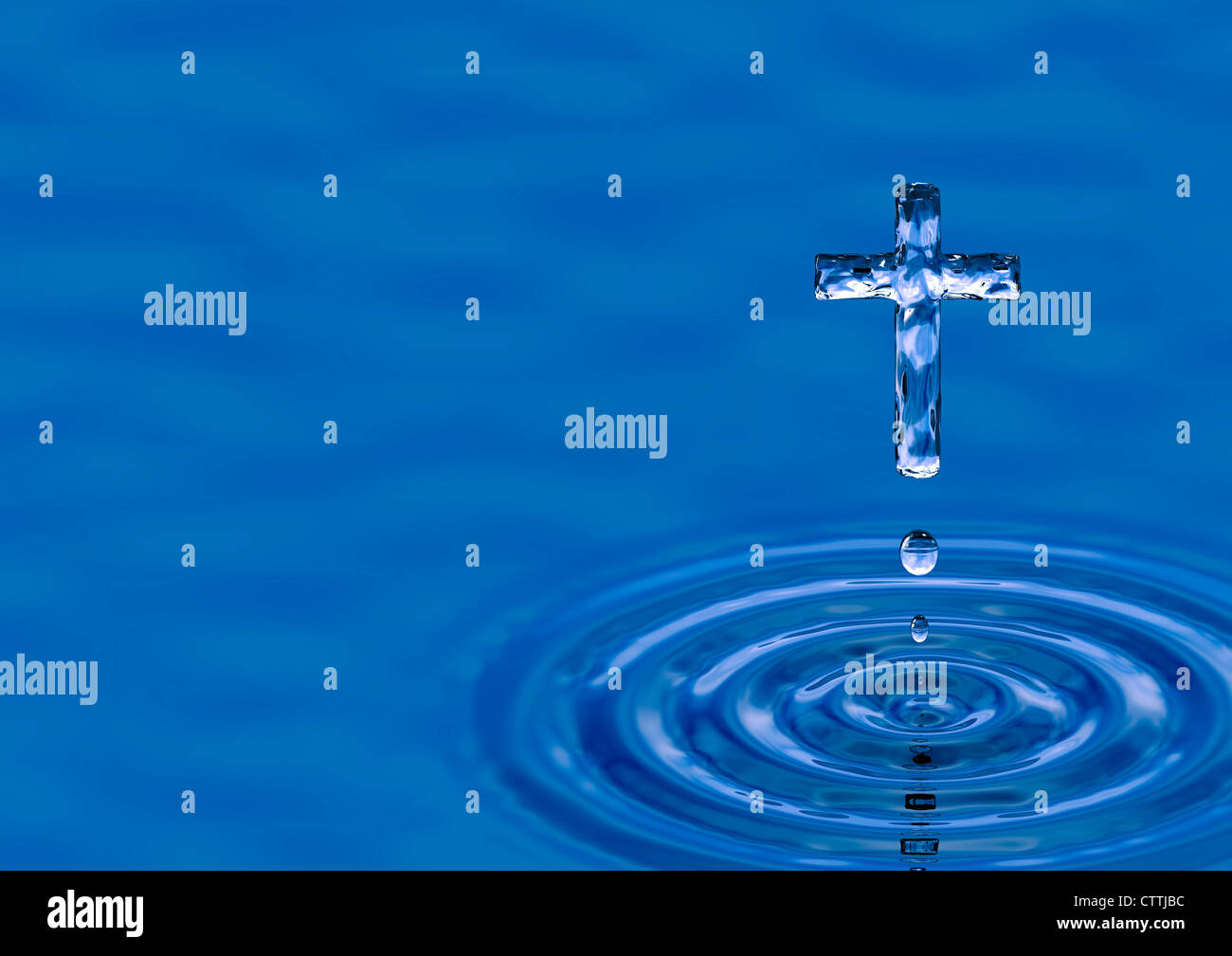 Holy water cross Stock Photo