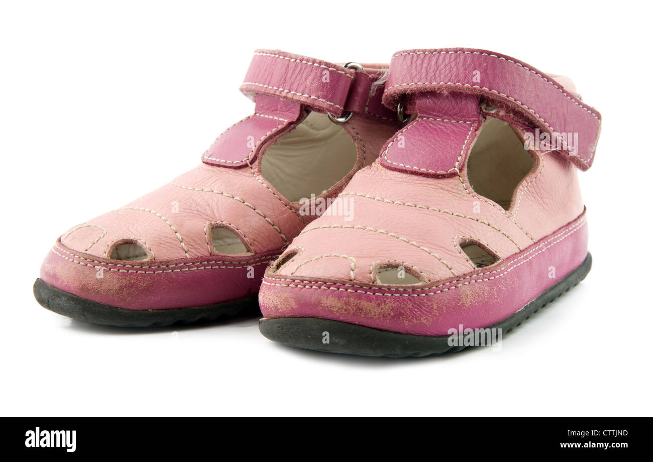 pair of children's shoes close up Stock Photo