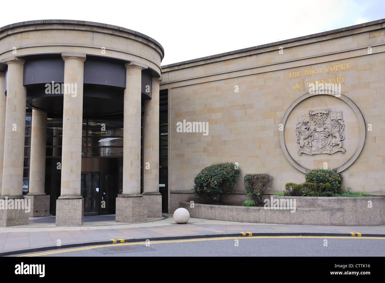 The entrance and wall motif of the High Court in Glasgow, Scotland, UK Stock Photo