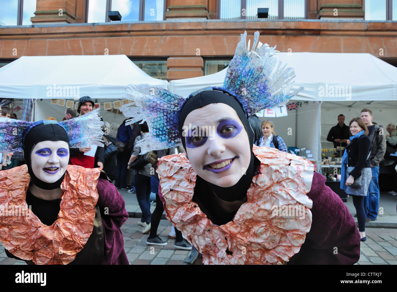 Street performers at the Merchant City Festival in Glasgow City centre