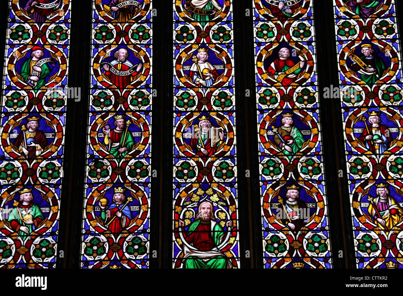 Stained Glass Tree of Jesse Window Detail by Pugin in St Giles Catholic