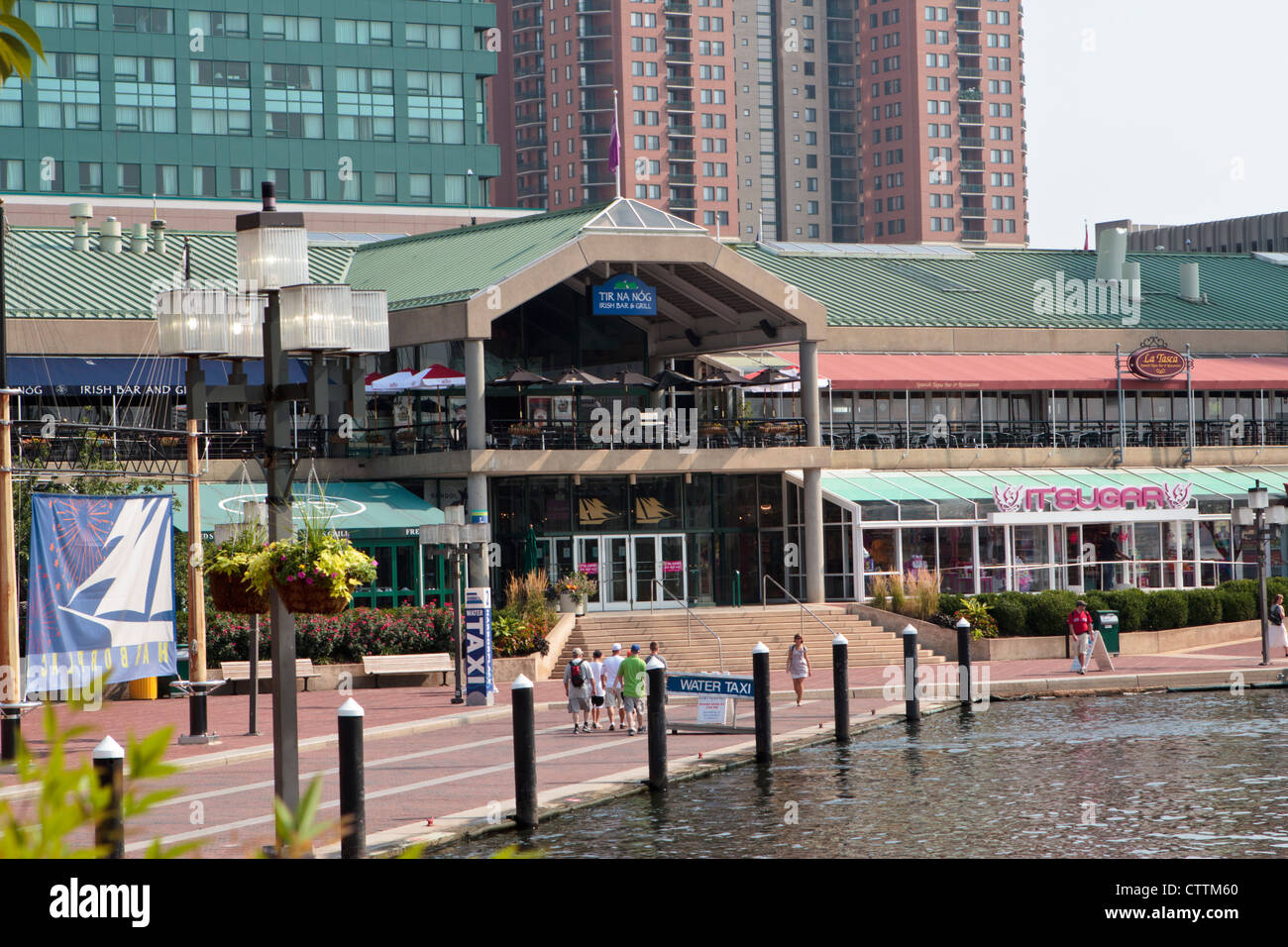 Baltimore MD Inner Harbor - Entrance to Pratt Street Dining 