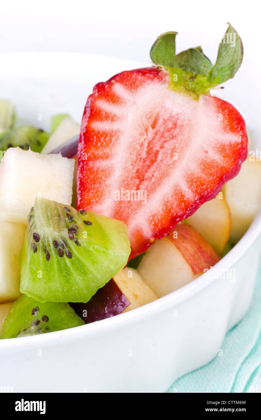 Strawberry and fruit salad, closeup Stock Photo