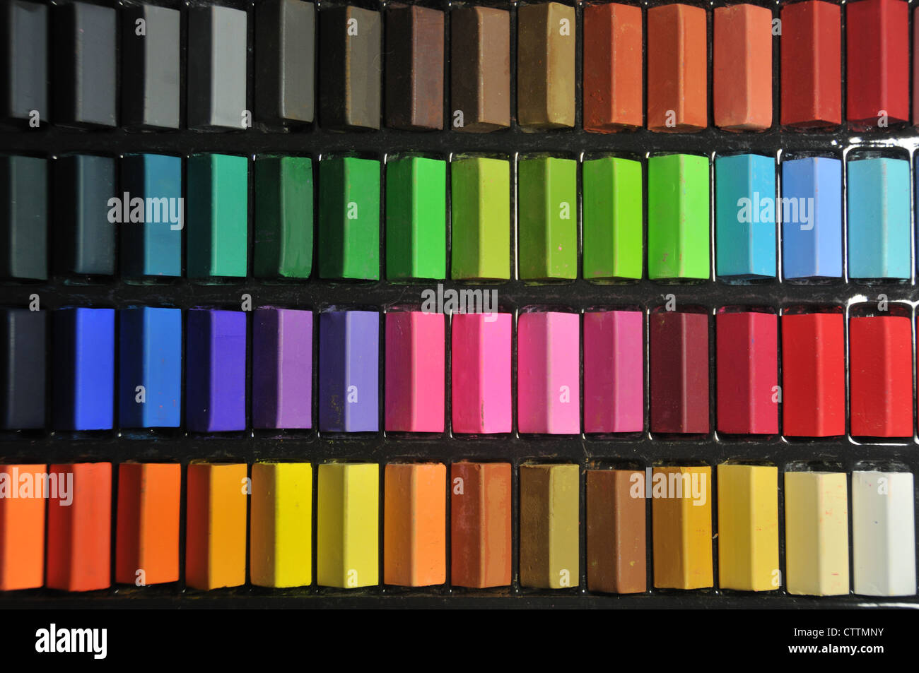 Assorted chalk pastels art material Stock Photo Alamy