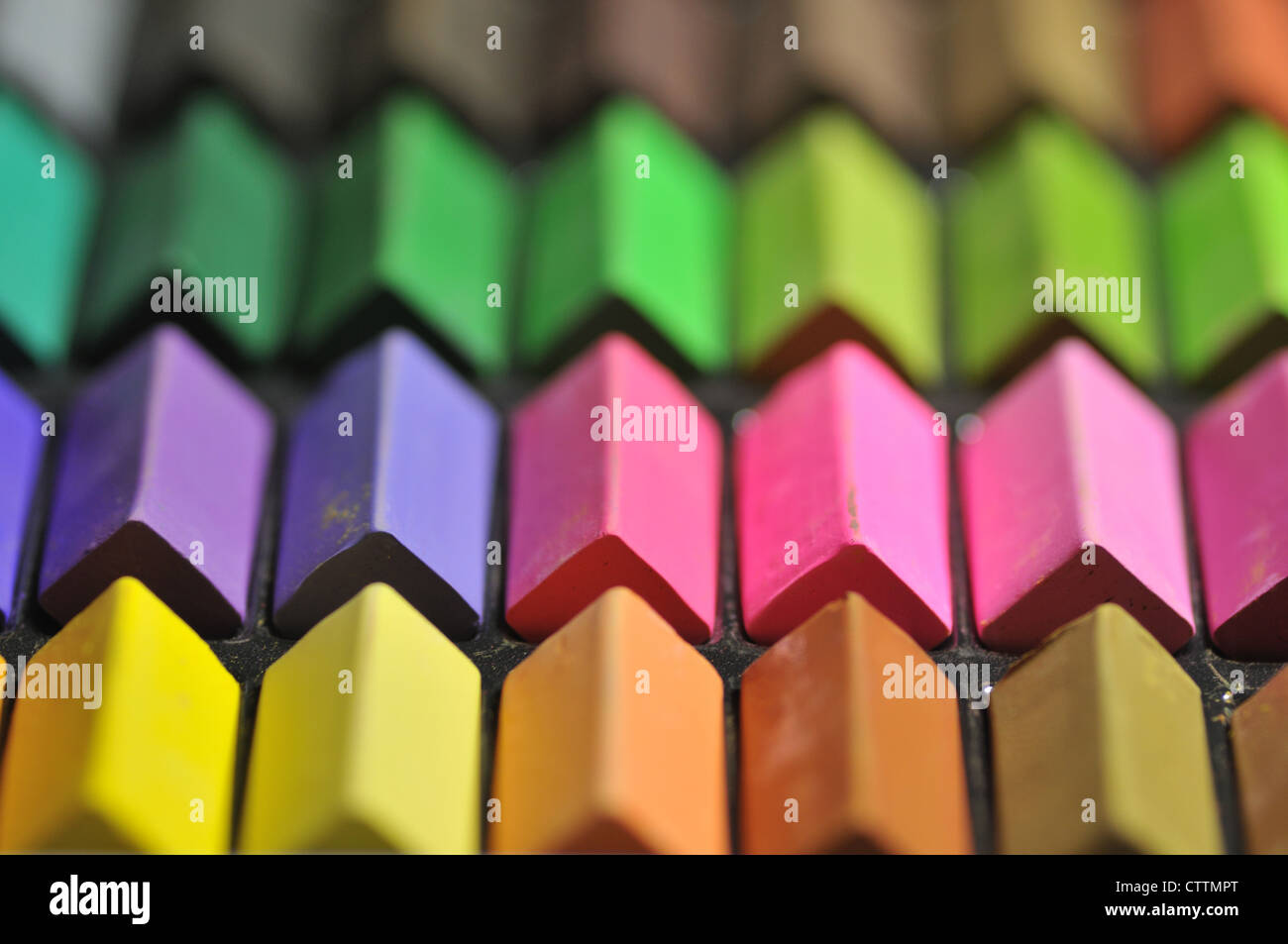 Assorted chalk pastels art material Stock Photo Alamy