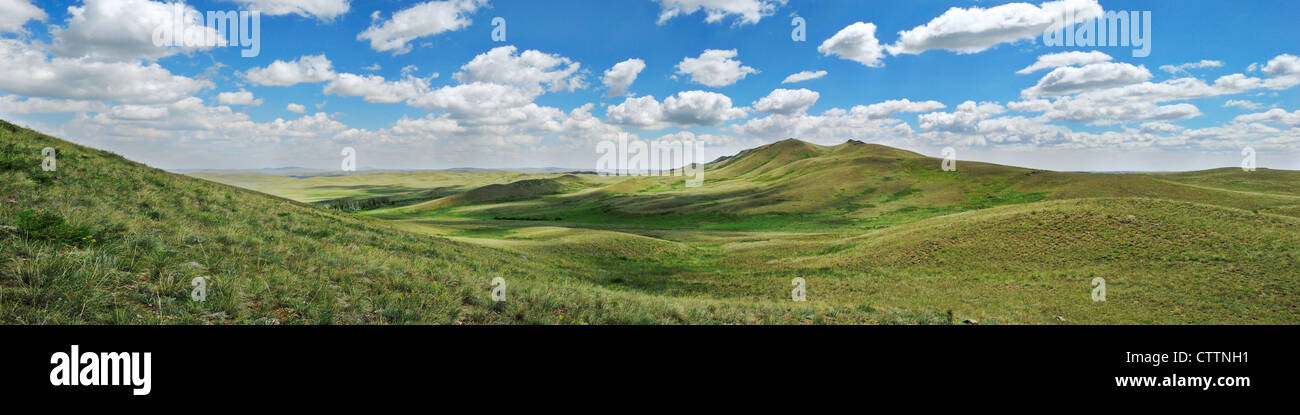 Green hills of Asia. Panorama. Stock Photo