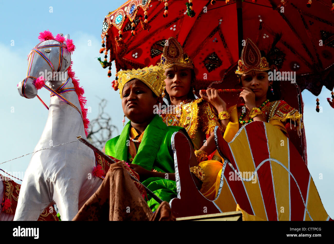 A religious float in Gujarat India Stock Photo Alamy