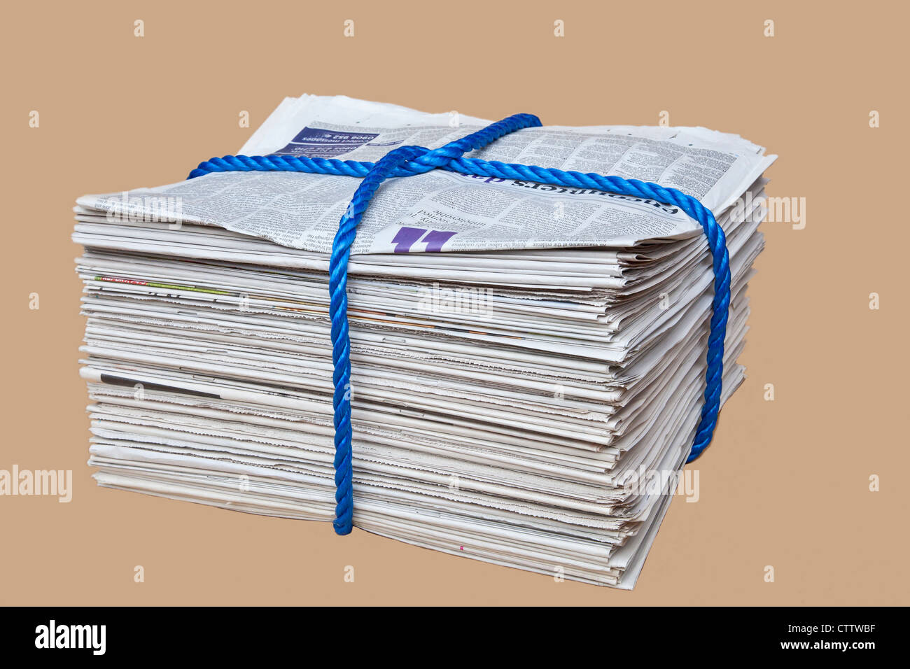 Pile of newspapers Stock Photo